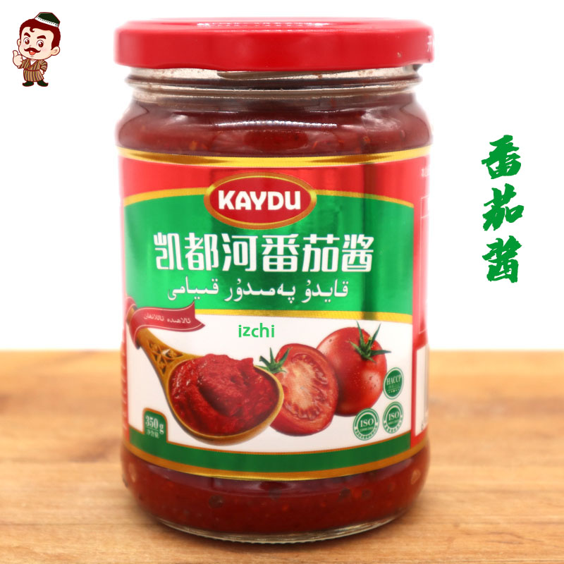 新疆特产凯都河KAYDU清真番茄酱 炒菜专用玻璃瓶装 350克 izchi